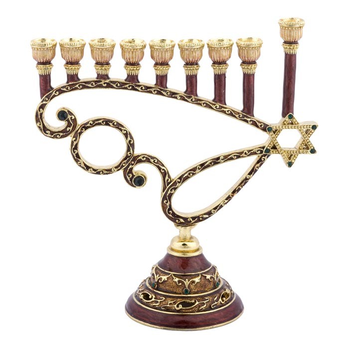 Modern and Classic Hanukkah Menorah Star of David Brown with ...