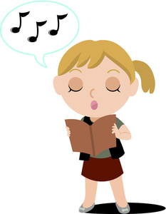 A girl singing clipart