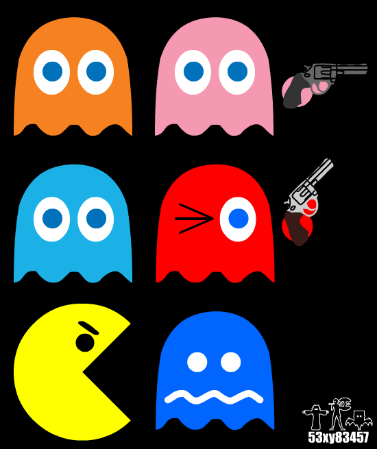 Pac-Man, Ghosts and Guns by 53xy83457 on DeviantArt