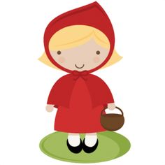 Little red riding hood cute clipart