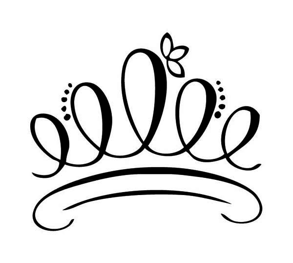 Black and white princess crown clipart