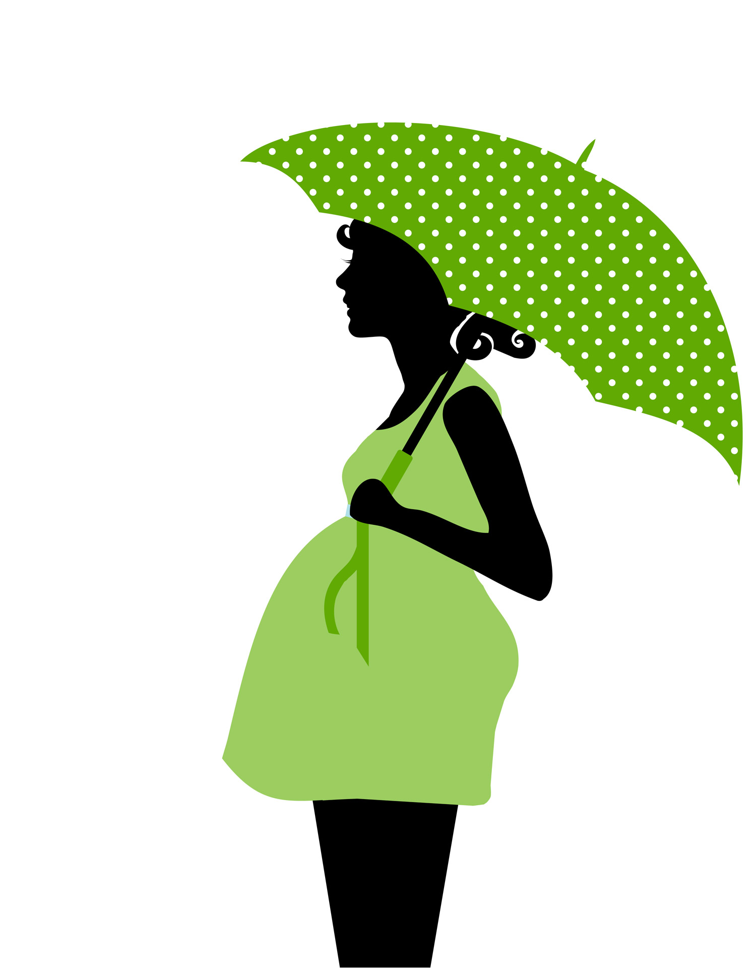 Pregnant woman with umbrella clipart
