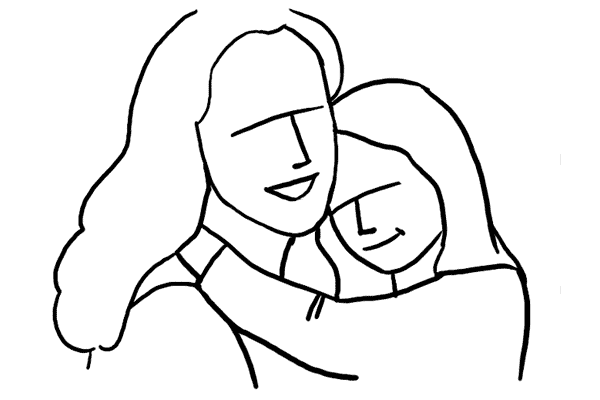 Mother And Baby Line Drawing - Free Clipart Images