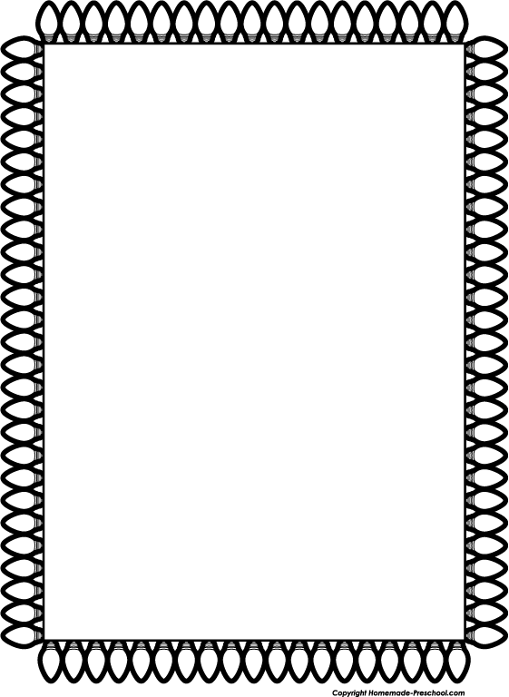Free black and white christmas stationery border clipart