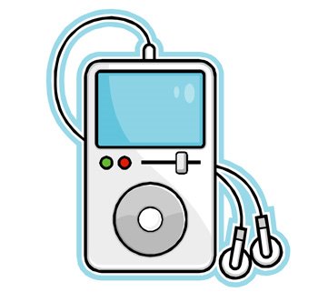Phone with headphones clipart