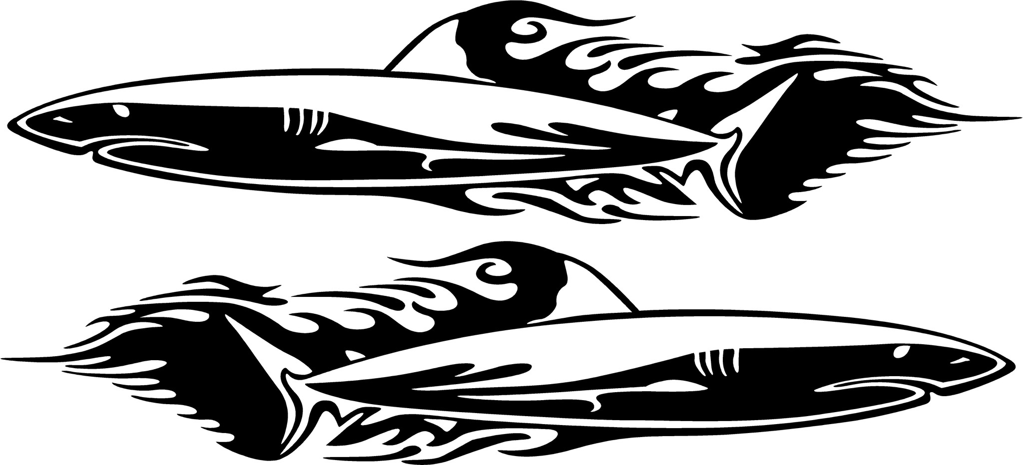 Shark Boat Decals, vehicle shark vinyl graphics, shark large ...