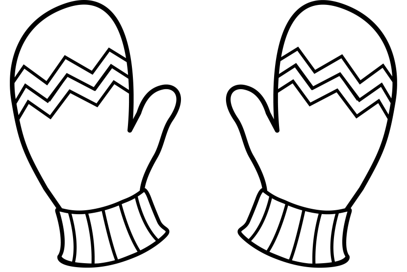 Large hanging mittens clip art