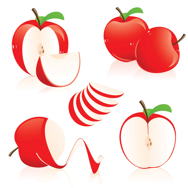 Threecolor apple vector Free Vector / 4Vector