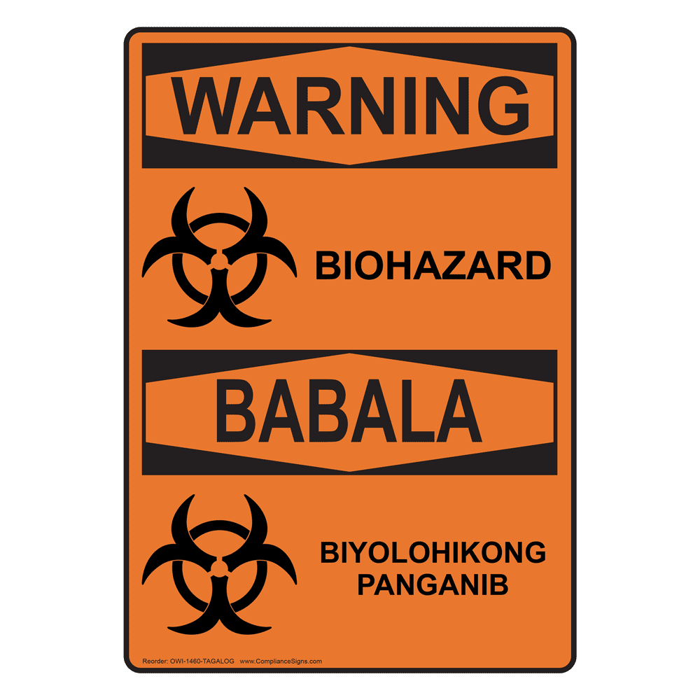 OSHA WARNING Biohazard Bilingual Sign OWI-1460-SPANISH Biohazard