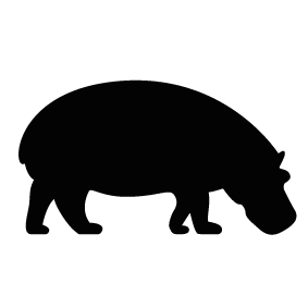 Hippo Silhouette | Silhouette of Hippo