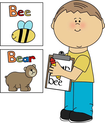 The Room Center Clip Art Image Boy With A Clipboard Writing Words ...