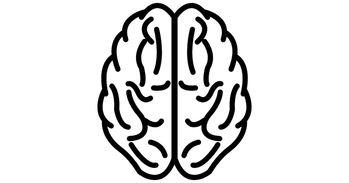 Brain upper view outline - Free medical icons