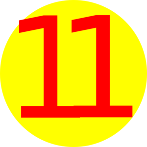 Yellow, Round, With Number 11 clip art - vector clip art online ...