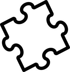 Puzzle piece clipart black and white