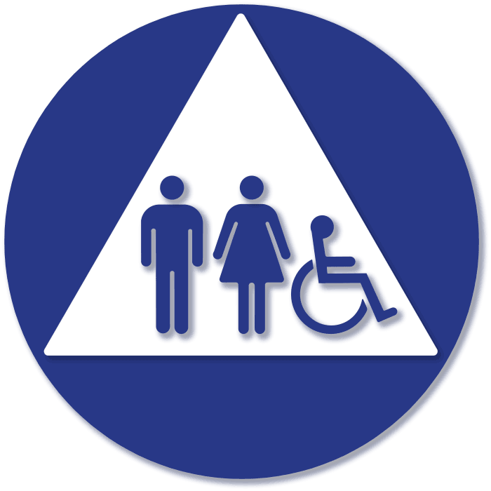 Unisex Wheelchair Accessible Restroom Door Sign | California Title ...