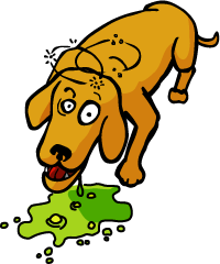 Dog vomiting clipart