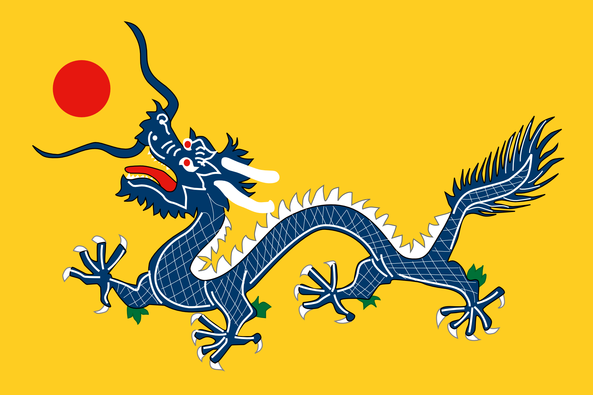 Flag Art China Qing Dynasty Flag 1889 scallywag Flag SVG Flagartist.