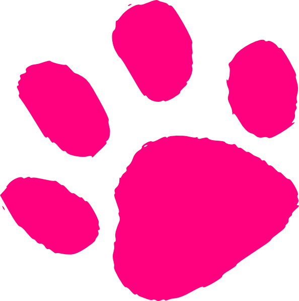 Pink Paw Print Clip Art - vector clip art online ...