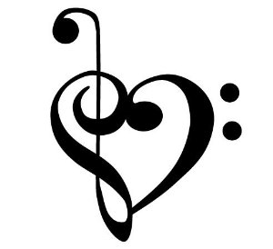 Bass and Treble clef heart Decal Sticker: Sports ...