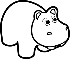 Hippo Outline Clip art - Black & White - Download vector clip art ...