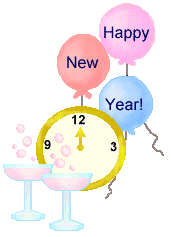 New Year's Clip Art, New Year's Balloons, Champage, Clocks, Free ...