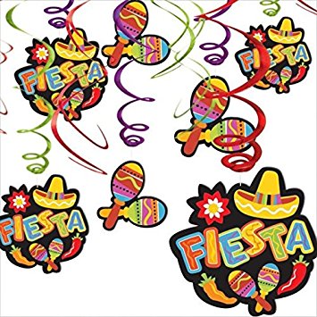 Amazon.com: Amscan Fiesta Cinco de Mayo Maracas & "Fiesta" Hanging ...