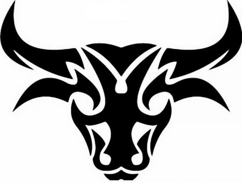 Simple detailed little black in Taurus head tattoo - Tattoos photos