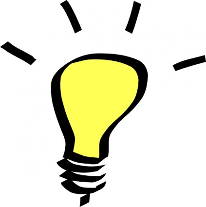Light bulb idea clipart with glossy orange light bulb psd ...