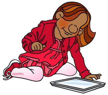 Free Students with Tablets Clip Art by Phillip Martin