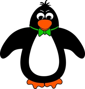 Cartoon Penguin With Bow Tie Clipart