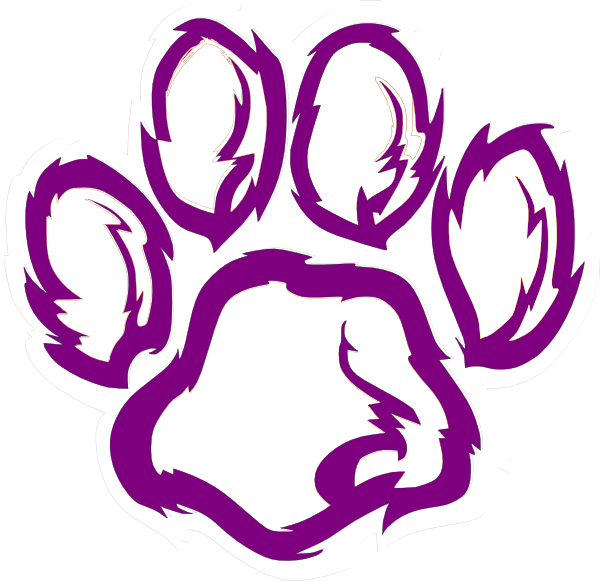 purple wildcat paw print