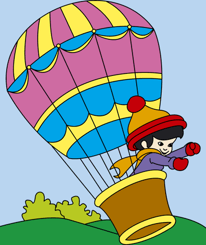 Animated hot air balloon clipart