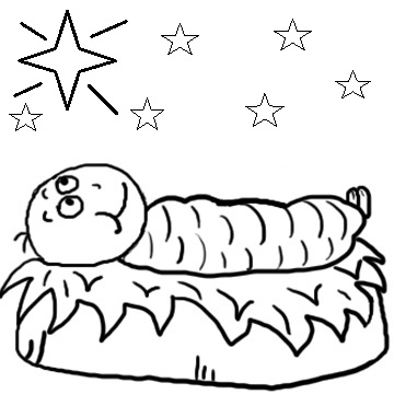Baby Jesus Black And White Clipart