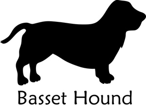Hound Clipart Image - A silhouette of a basset hound dog