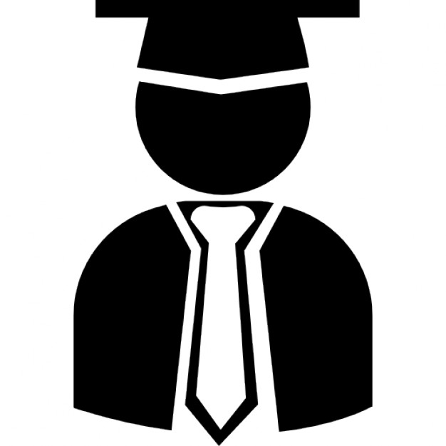 Graduate student with graduation cap, toga and tie Icons | Free ...