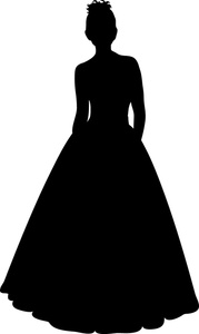 Bridal Dress Silhouette Clipart