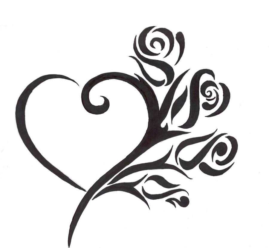 Tribal Broken Heart Tattoo Design: Real Photo, Pictures, Images ...