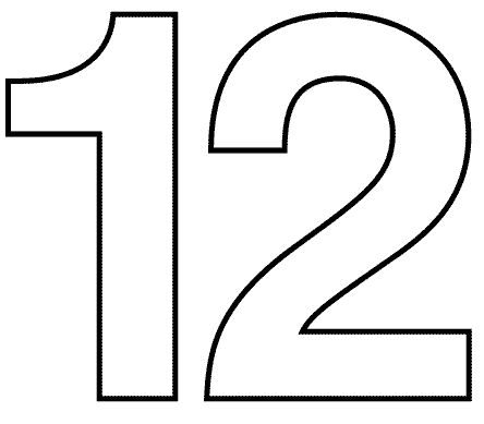 twelve in numbers Colouring Pages
