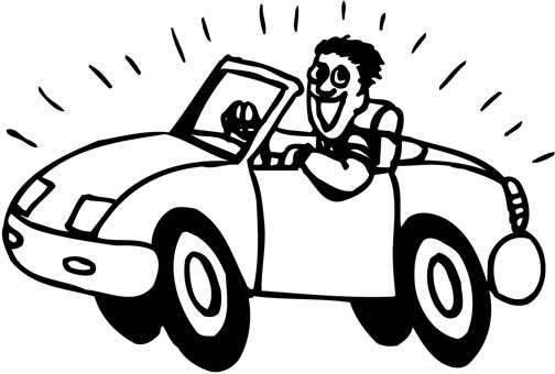 Driving car happy coloring pages | MarginalPost