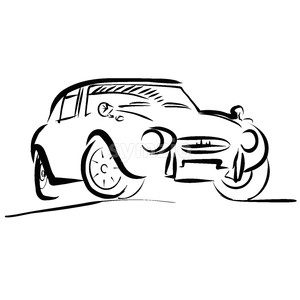 Old Muscle Car Outline Sketch vector illustration : 53782 - Symzio