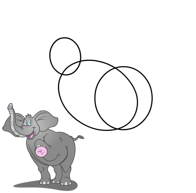 Begin Drawing a Cartoon Elephant