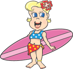 Promote Summer with these Cute Surfer Girl Cartoons