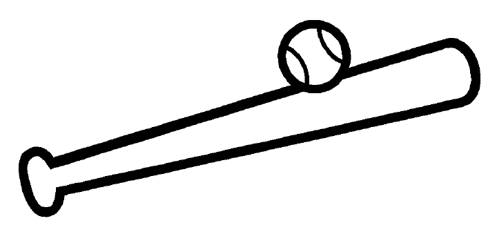 Baseball bat outline clipart