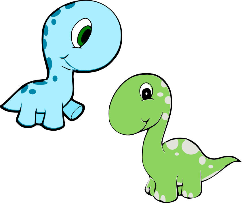 Cute baby dinosaurs clipart