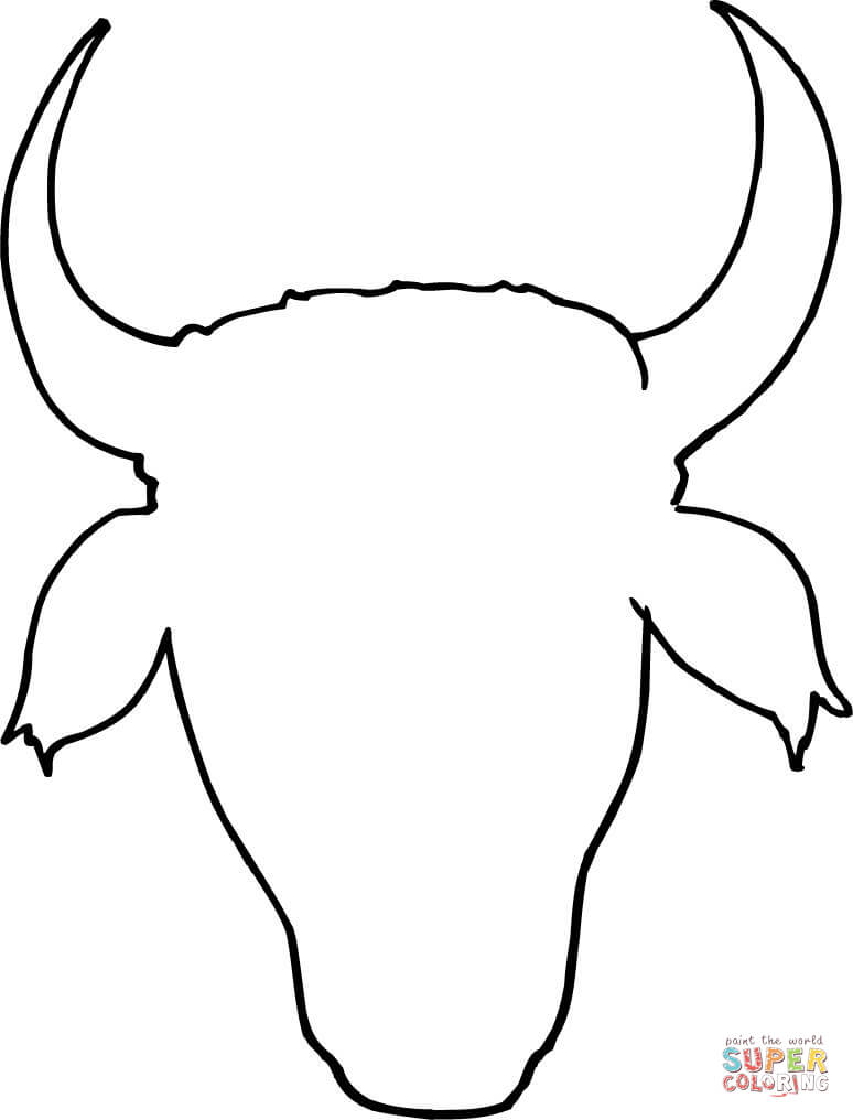 Cow Head Outline coloring page | Free Printable Coloring Pages