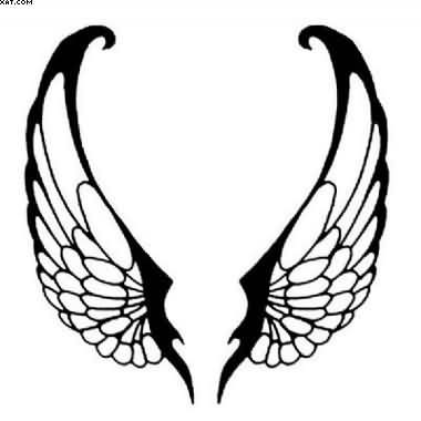 Simple black ink fairy wings tattoo - Tattoo.pm