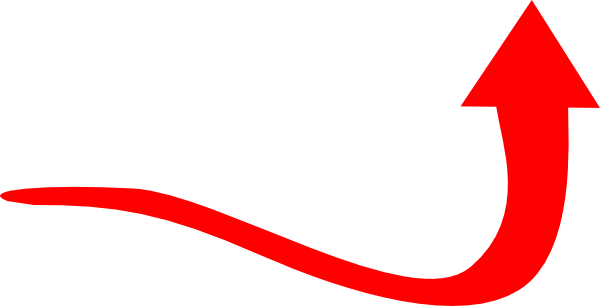 Red curved arrow left clipart