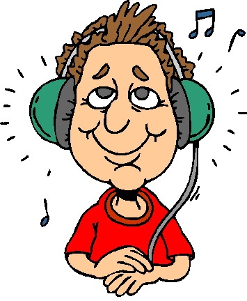 Kid Listening To Music Clipart