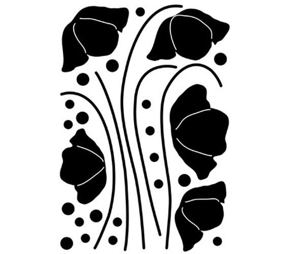 Black Silhouette Flower Wall Art - Peel N Stick Wall Decorations ...