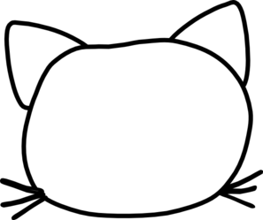 Cat face outline clipart